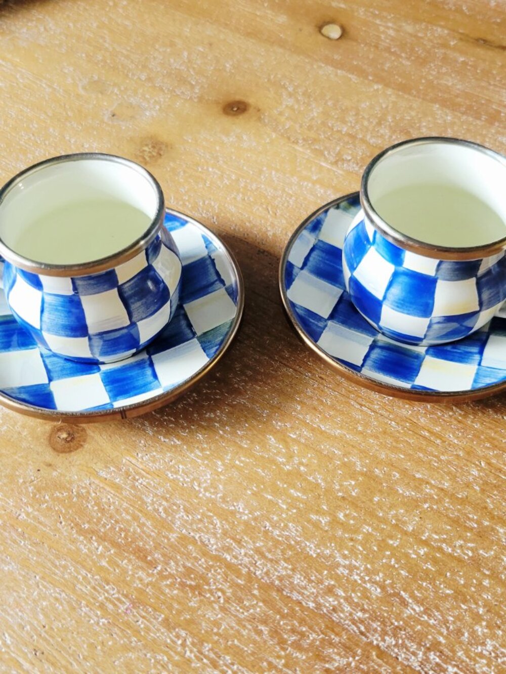 MacKenzie-Childs Royal Check Espresso Cup and Saucer Set